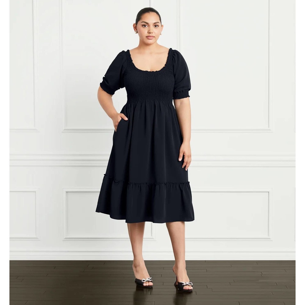 Hill House The Louisa Nap Dress in Black Crepe, size XXL, NWOT